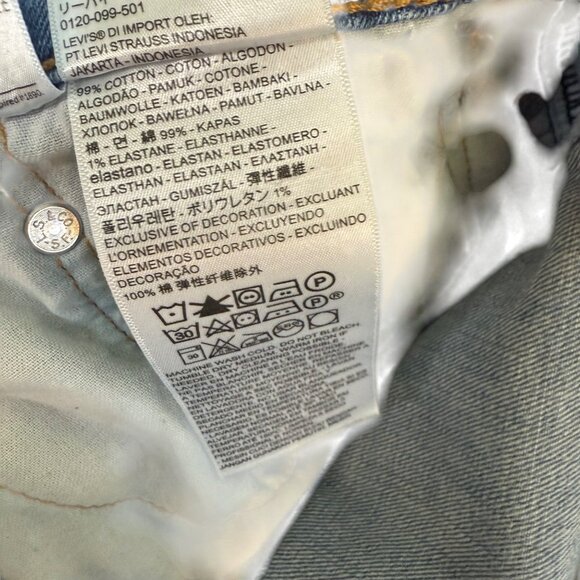 Levis Mens W34 L32 Blue Straight-Leg Denim Jeans 99% Cotton & 1% Elastane - Picture 6 of 10